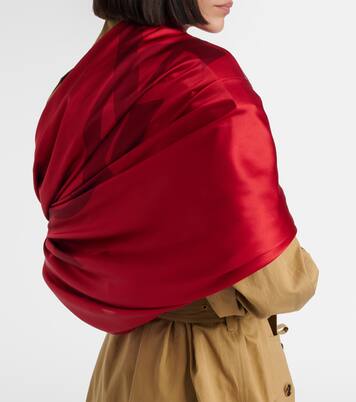 Cassandre printed silk charmeuse scarf | Saint Laurent