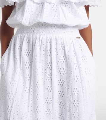 Abito midi Larna in cotone sangallo | Melissa Odabash