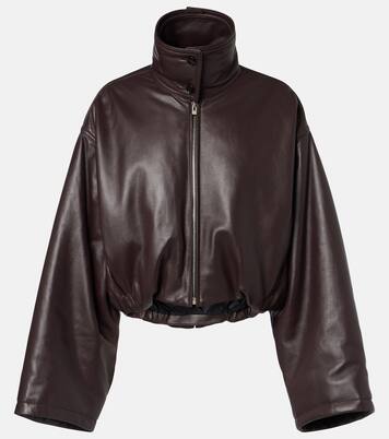Layered leather bomber jacket | Alaïa