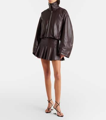 Layered leather bomber jacket | Alaïa