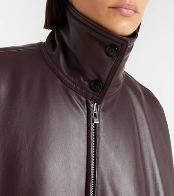 Layered leather bomber jacket | Alaïa