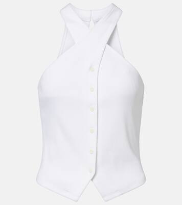 Thea挂脖棉质混纺上衣 | Veronica Beard