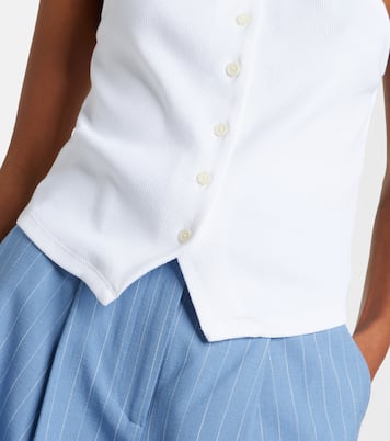 Thea挂脖棉质混纺上衣 | Veronica Beard