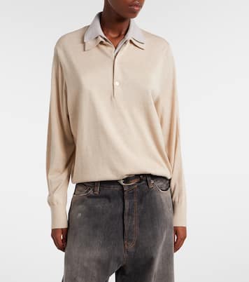 Jersey polo en mezcla de seda, lana y cachemir | Acne Studios