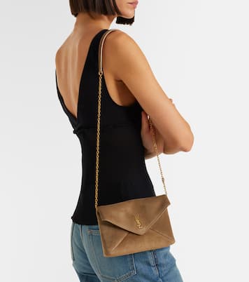 Cassandre Small suede clutch | Saint Laurent