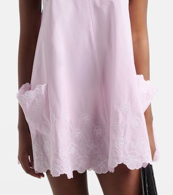 Embroidered cotton poplin minidress | Juliet Dunn