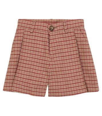 Houndstooth wool-blend shorts | Chloé Kids