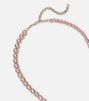 Halskette aus Perlen mit 14kt Gelbgold (585/1000) und Diamant | Sydney Evan