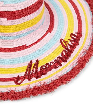 Striped logo-embroidered sun hat | Monnalisa
