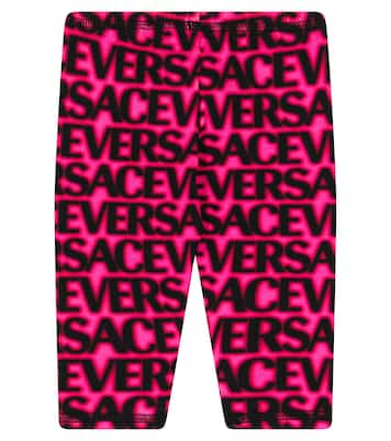 Baby logo cotton-blend leggings | Versace Kids