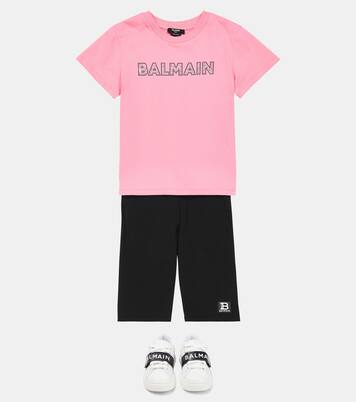 Logo cotton jersey T-shirt | Balmain Kids