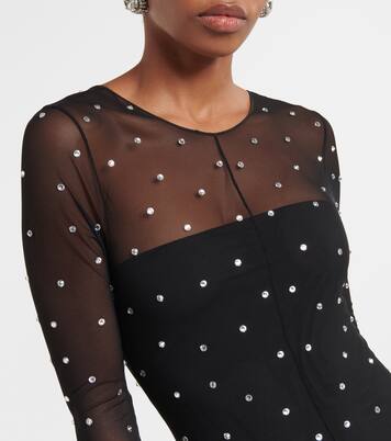 Gem embellished mesh jumpsuit | Oséree