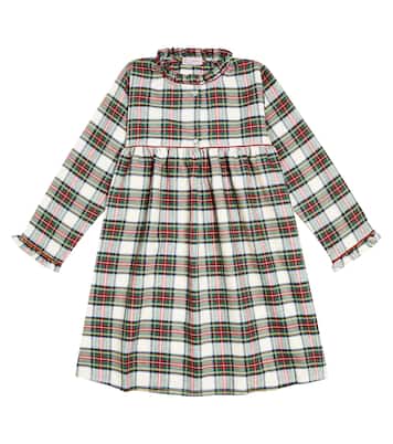 Checked cotton-blend pajama dress | La Coqueta