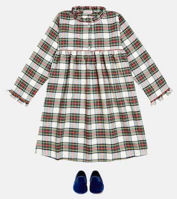 Checked cotton-blend pajama dress | La Coqueta