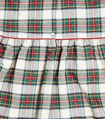 Checked cotton-blend pajama dress | La Coqueta