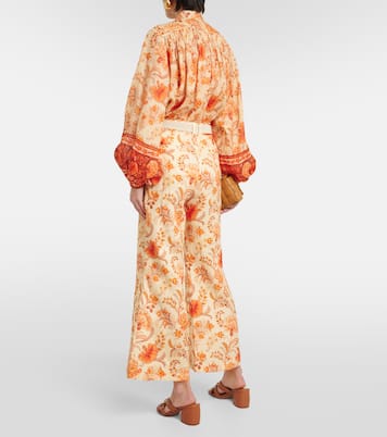 Junie cropped linen flared pants | Zimmermann