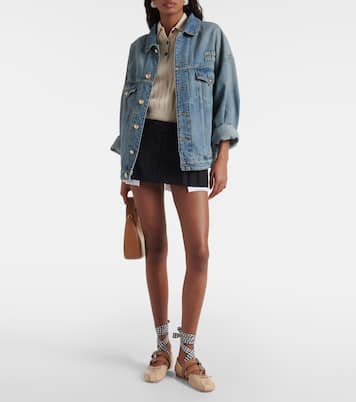 Ballerines en cuir à logo | Miu Miu