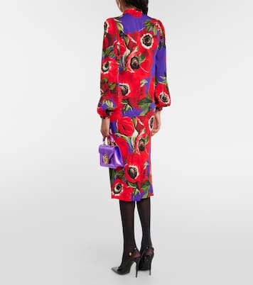Tie-neck floral silk-blend blouse | Dolce&Gabbana
