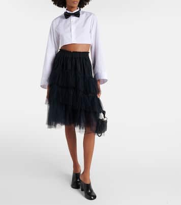 Cropped-Hemd aus Baumwolle | Noir Kei Ninomiya