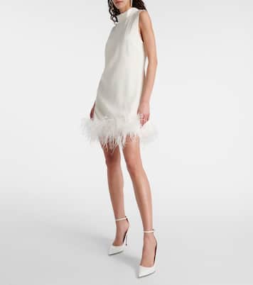 Bridal Minikleid Candice aus Seide mit Federn | Rixo