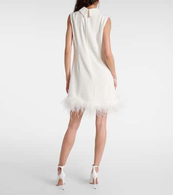 Bridal Minikleid Candice aus Seide mit Federn | Rixo