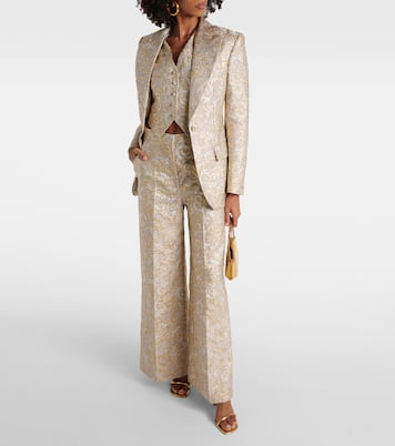 Blazer de botonadura simple con brocado | Stella McCartney