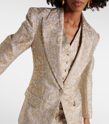 Blazer de botonadura simple con brocado | Stella McCartney