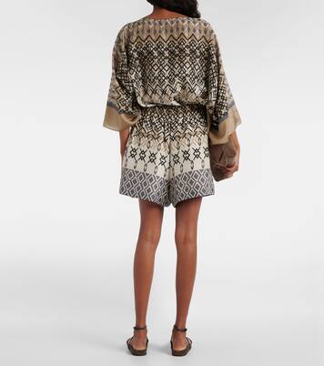 Printed silk shorts | Brunello Cucinelli