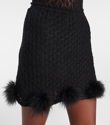 Minirock aus Strick mit Federn | Blumarine