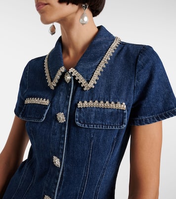 Jeanskleid mit Kristallen | Self-Portrait