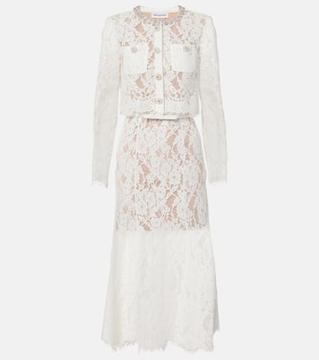 Midikleid aus Spitze mit Kristallen | Self-Portrait