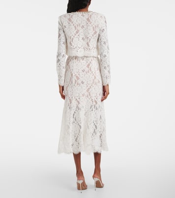 Midikleid aus Spitze mit Kristallen | Self-Portrait