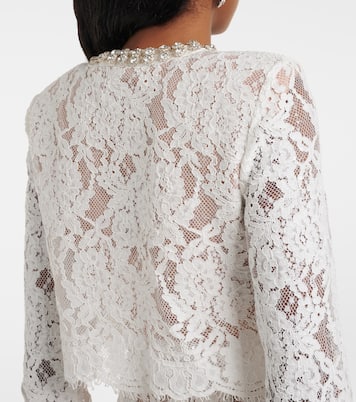 Midikleid aus Spitze mit Kristallen | Self-Portrait