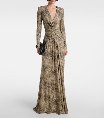 Vestido de fiesta Animalier de jersey | Elie Saab