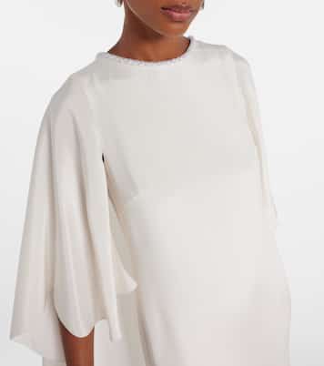 Abito lungo Poker in seta con mantella | Max Mara