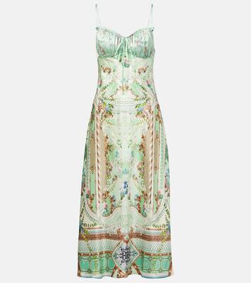 Gathered silk midi dress | Camilla