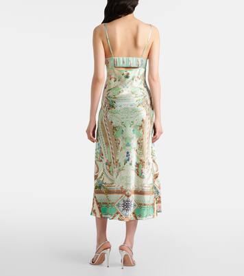 Gathered silk midi dress | Camilla