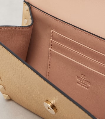 Rockstud metallic leather wallet on chain | Valentino Garavani