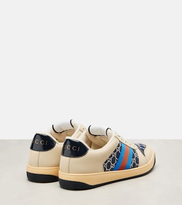Sneakers Screener GG in denim con pelle | Gucci