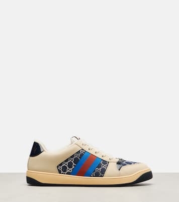 Sneakers Screener GG in denim con pelle | Gucci