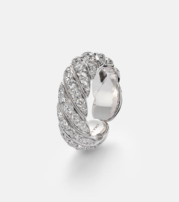 Ring Sculpted Cable aus 18kt Weißgold mit Diamanten | David Yurman