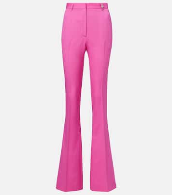 Embellished high-rise wool flared pants | Versace