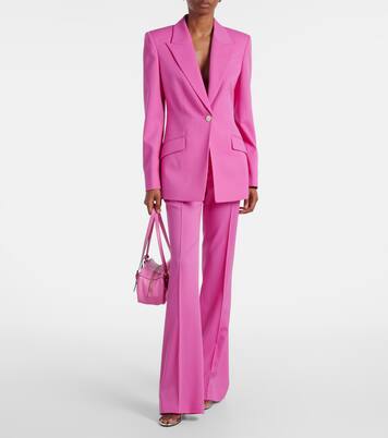 Embellished high-rise wool flared pants | Versace