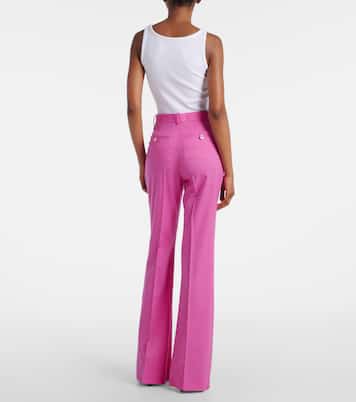Embellished high-rise wool flared pants | Versace