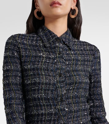 格纹金属丝面料衬衫式连衣裙 | Missoni
