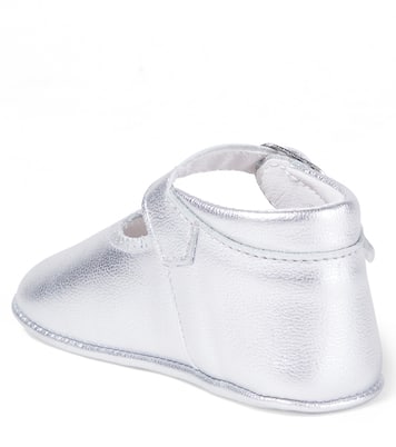 Baby metallic leather Mary Jane flats | La Coqueta