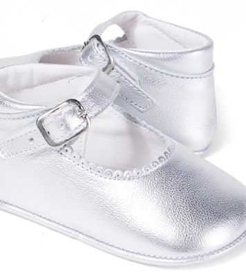 Baby metallic leather Mary Jane flats | La Coqueta