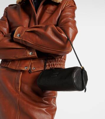 Logo leather shoulder bag  | Miu Miu