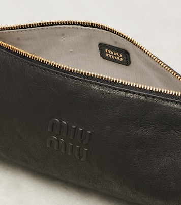 Logo leather shoulder bag  | Miu Miu