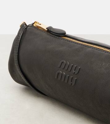 Logo leather shoulder bag  | Miu Miu